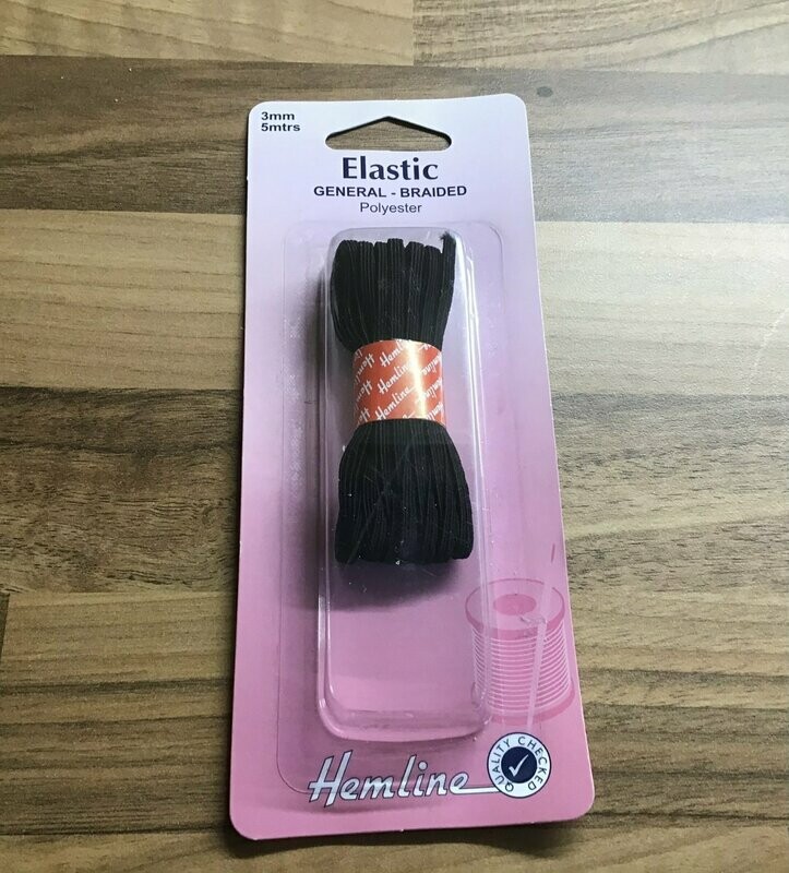 Hemline Elastic 3mm x 5mtrs