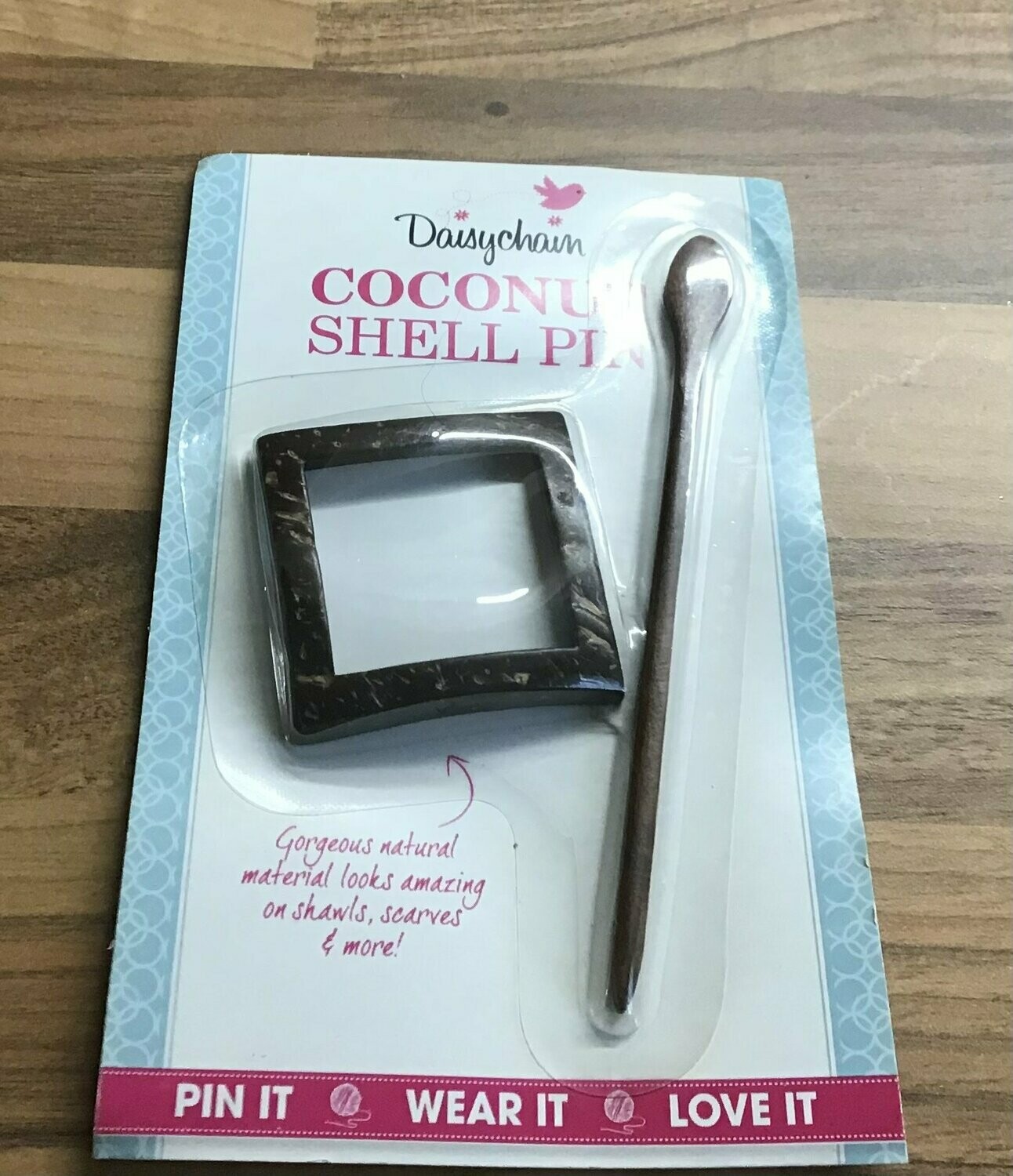 Coconut Shell Pin for shawls, scarves