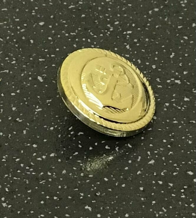 20mm Anchor Gold Effect Button