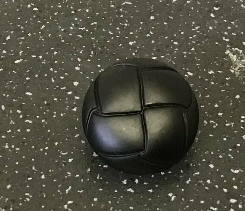 Black Leather Look Button 16mm