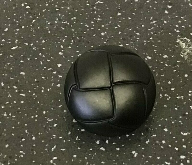 Black Leather Look Button 16mm