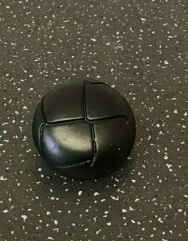 Black Leather Look button 20mm