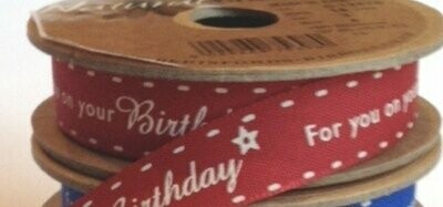 For you on your Birthday Ribbon 15mm