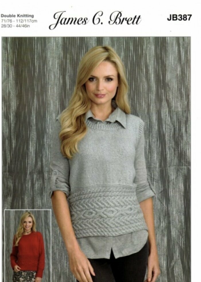 JB387 James c Brett Double Knitting 28-46 inches 