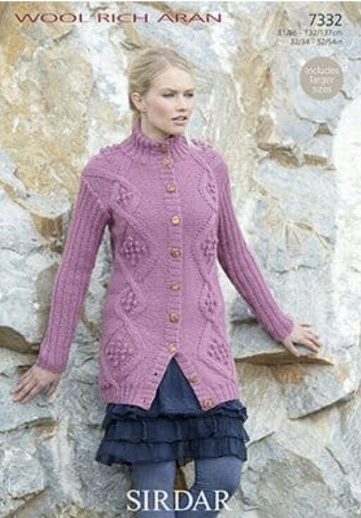 7332 Sirdar Aran 32-54 inches 