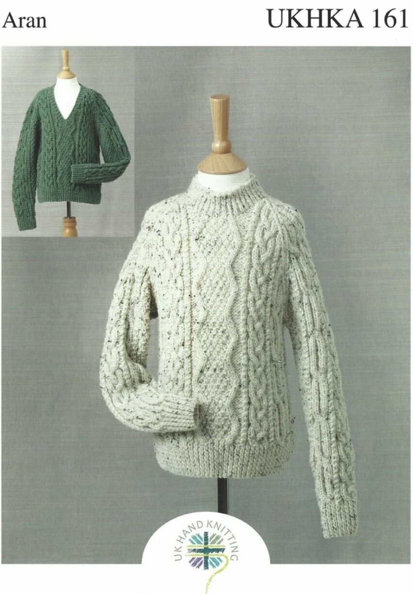 Ukhka 161 Aran  Cable Boys Jumpers 24-30 inch 