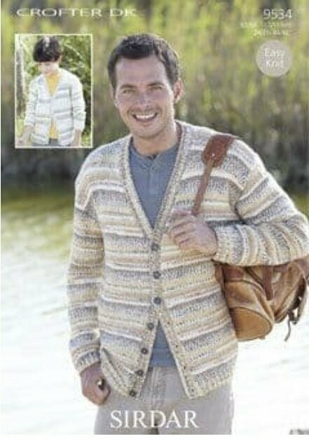 Sirdar Men’s  Cardigan 24-46 inches 9534