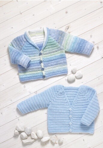 Jb737 Boys Cardigan Crochet 12-20 Inches