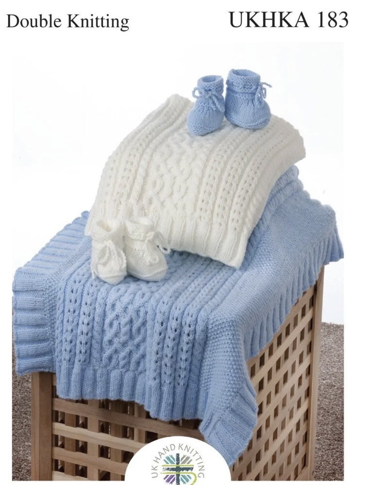 Ukhka 183 Dk Blanket And Bootee Pattern