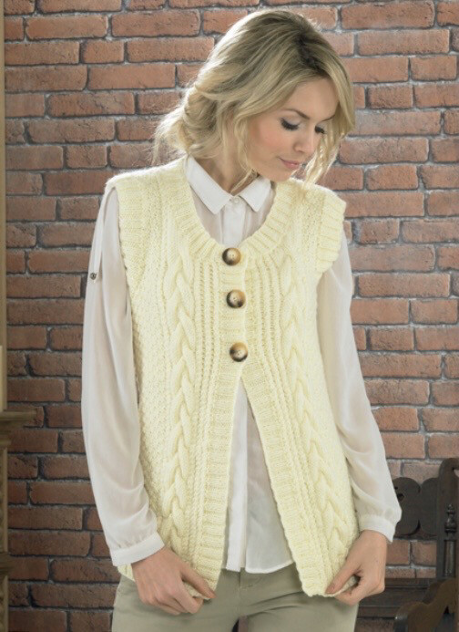 Jb225 Aran Waistcoat 28-46 Inches