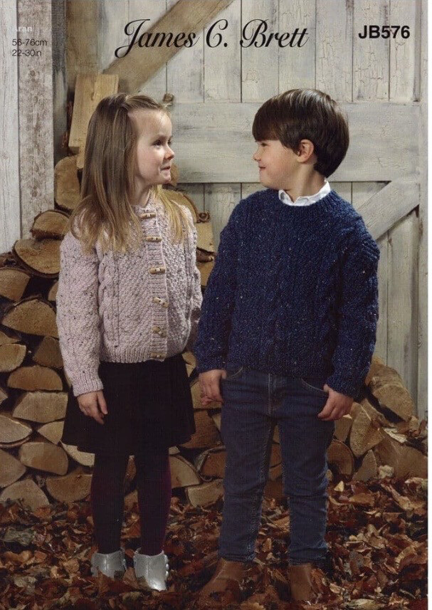Jb576 Aran Jumper / Cardigan 22-30 Inches