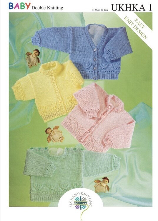 Ukhka 1 Beautiful Cardigans Easy Knit Design 12-22 Inches