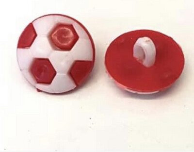 Red And White Football Buttons