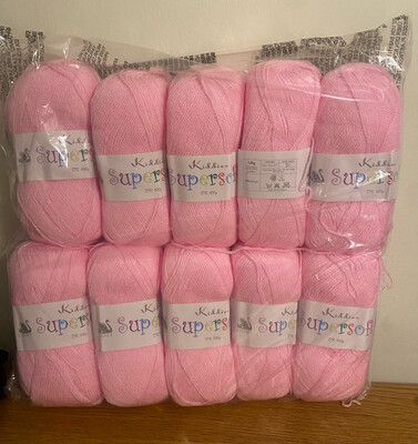 Cygnet Pack Of 10 X 100 Gram Balls Of Kiddies Supersoft Dk In Pink