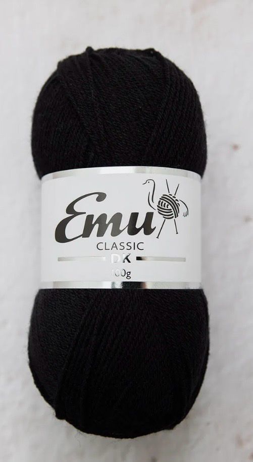 Emu Classic Dk In Black 100 Gram Ball