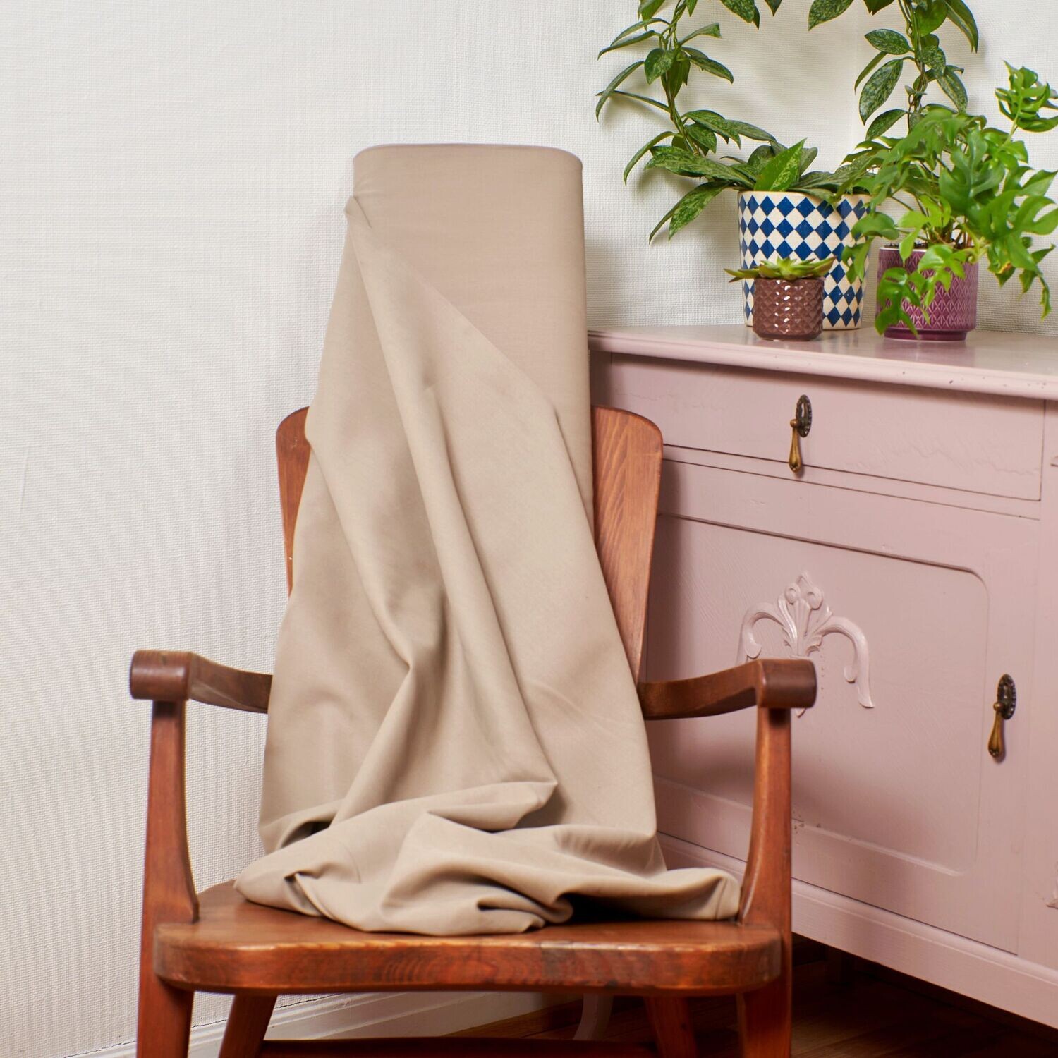 Beige bomullsväv