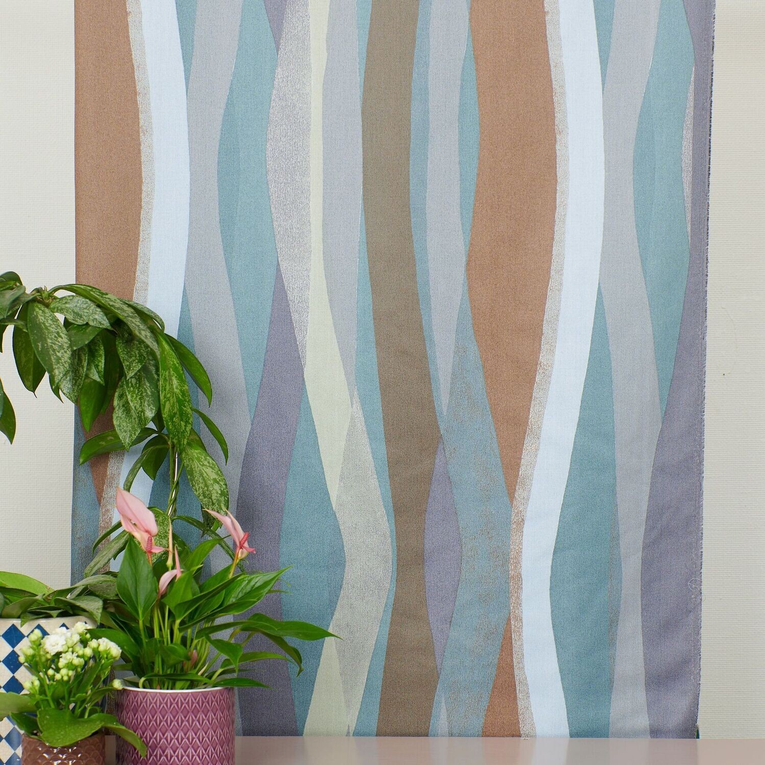 Wavy stripes, Turkos & brun