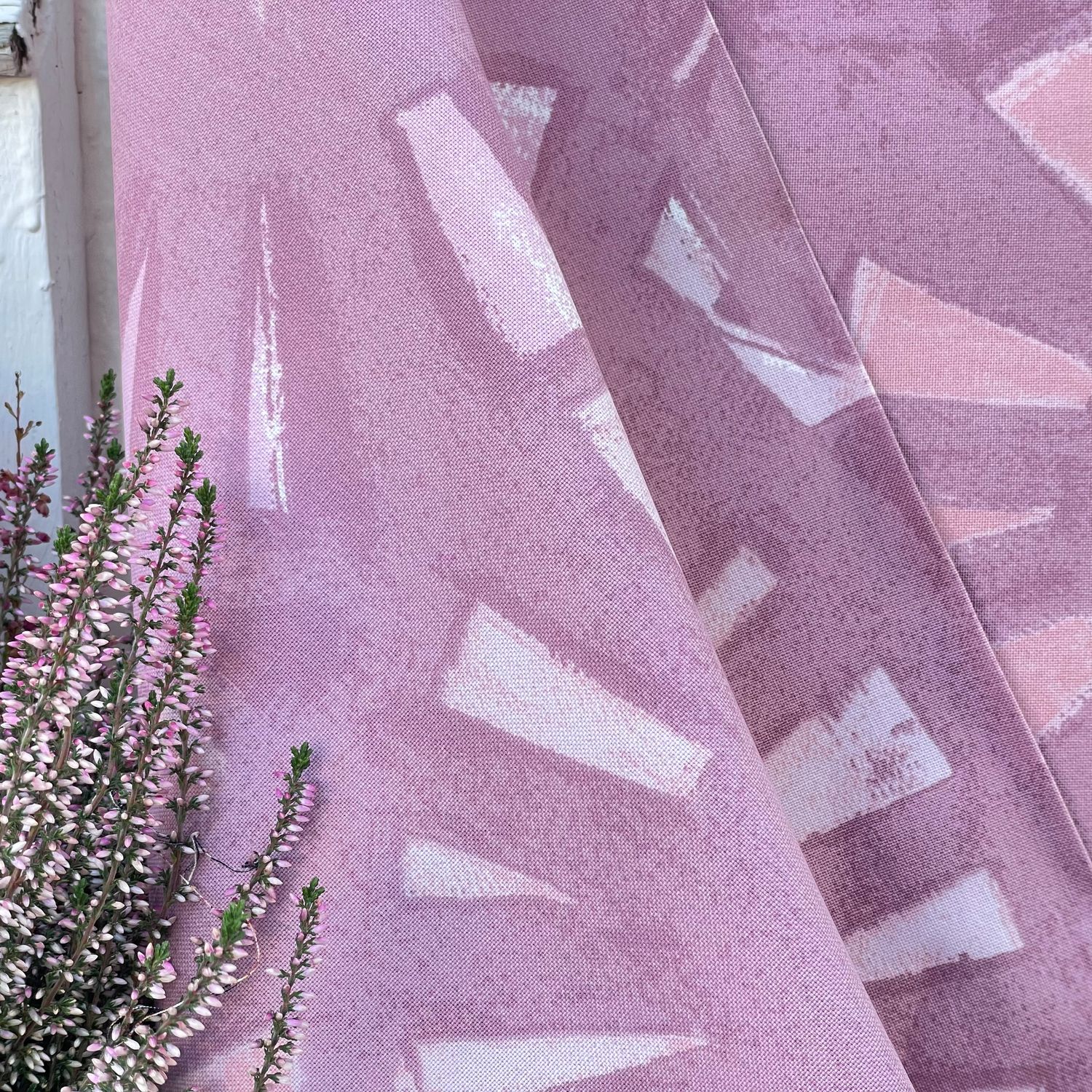 Mönstrad bomull rosa