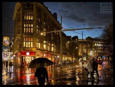 Hofweg op een regenachtige avond / Hofweg on a rainy evening