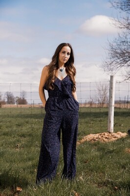 NAVY POP JUMPSUIT