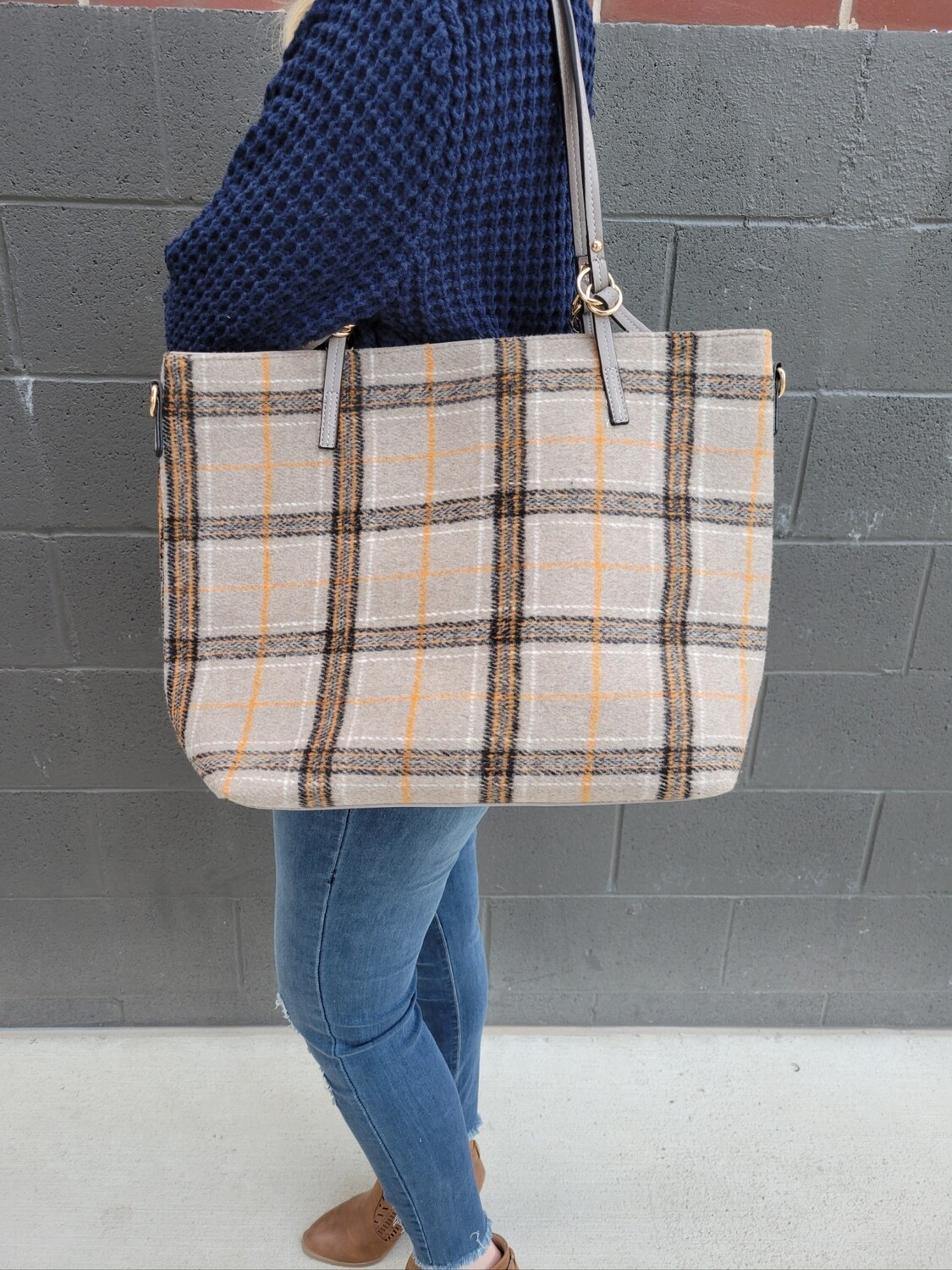 PLAID ABOUT YOU TOTE