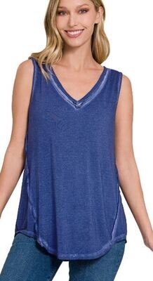 WASHED TANK - NAVY