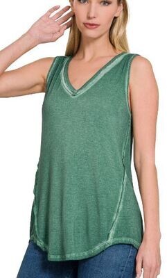 WASHED TANK - GREEN