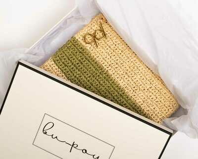 WICKER CLUTCH- Green
