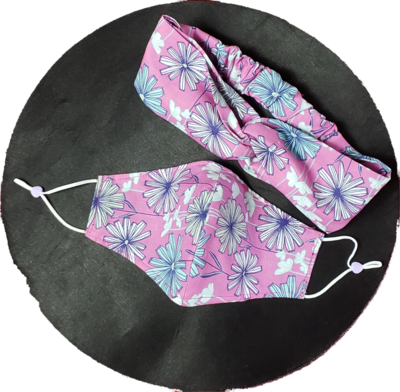 Purple Design Mask and Hairband Combo