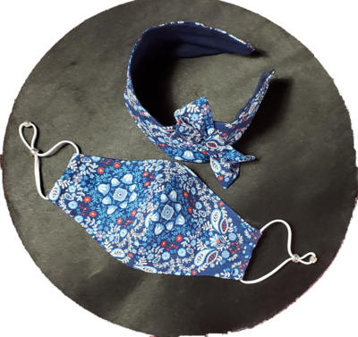 Bluo Headband with matching Mask