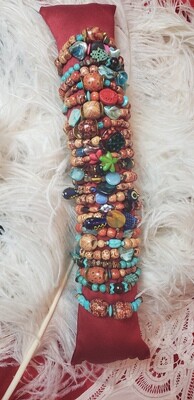 Handmade Wood bracelets with beads
