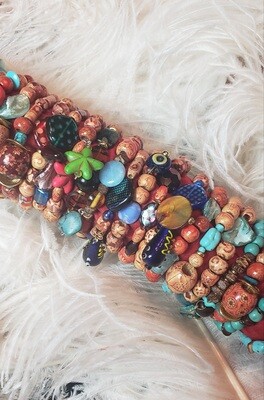 Handmade Wood bracelets with beads