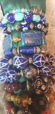 Ceramic and Glass Evil Eye Design Bracelets