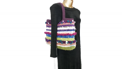 Multi Color Soft Fluffy Yarn Handbag