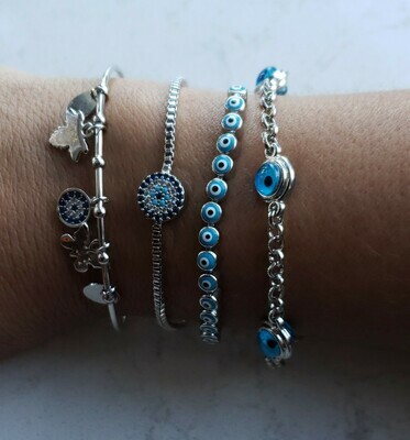 Evil Eye Zirconia Charm Bracelet
