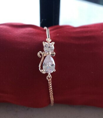 Cat Lover Zirconia Bracelet