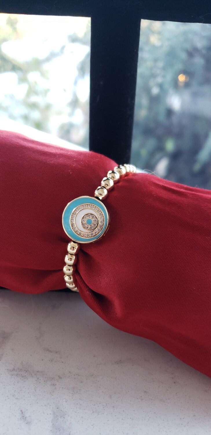 Big Eye Adjustable Bracelet, COLOR: Blue base