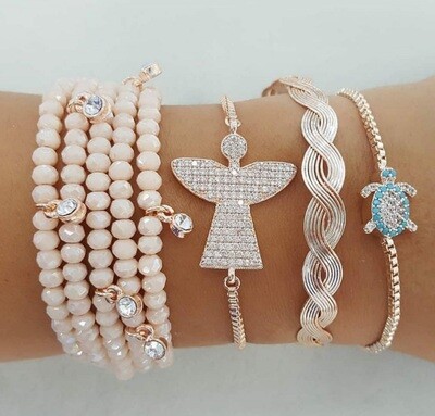 Zirconia with beads bracelet