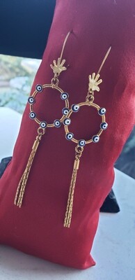 Gold Platted Evil Eye Folding Earrings
