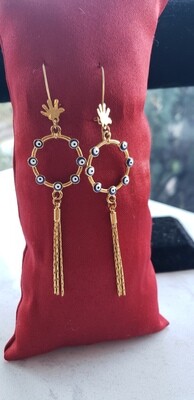 Gold Platted Evil Eye Folding Earrings