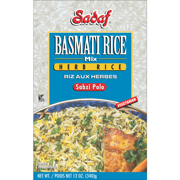 Sadaf Basmati Rice Mix Herb Rice | Sabzi Polo - 12 oz.