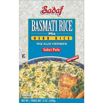 Sadaf Basmati Rice Mix Herb Rice | Sabzi Polo - 12 oz.