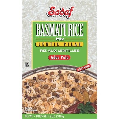 Sadaf Basmati Rice Mix Lentils Pilaf | Adas Polo - 12 oz.
