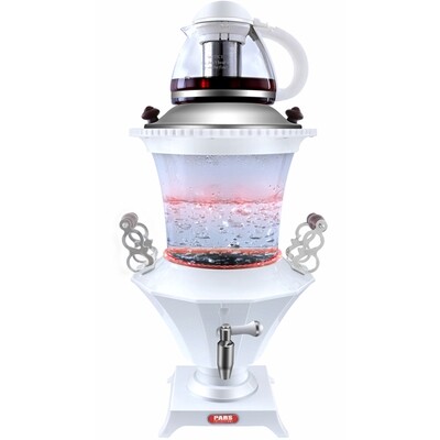 Pars Collections Electric Glass Samovar Tea Maker - White Color