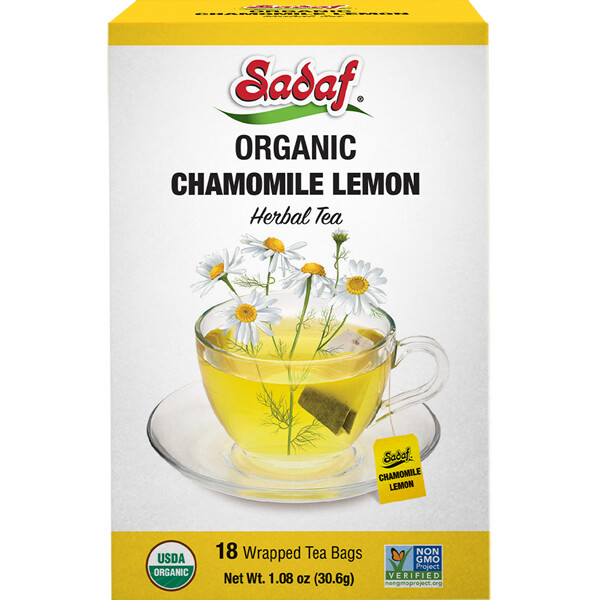 Sadaf Chamomile Lemon Tea Bags | Organic - 18 count