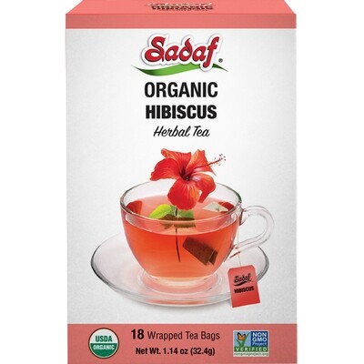 Sadaf Hibiscus Tea Bags | Organic - 18 count