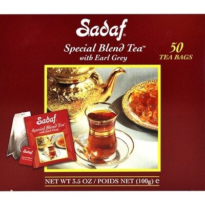 Sadaf Special Blend Tea Earl Grey | Foil Tea Bags - 50 count