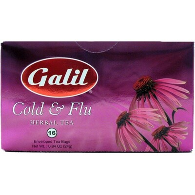 Galil Cold & Flu Herbal Tea 16 Tea Bags 1.41 oz.