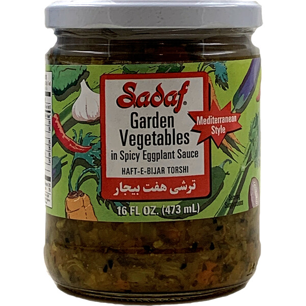 Sadaf Pickled Garden Vegetables with Eggplant | Haft-e-Bijar Torshi - 16 fl. oz.