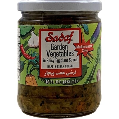 Sadaf Pickled Garden Vegetables with Eggplant | Haft-e-Bijar Torshi - 16 fl. oz.